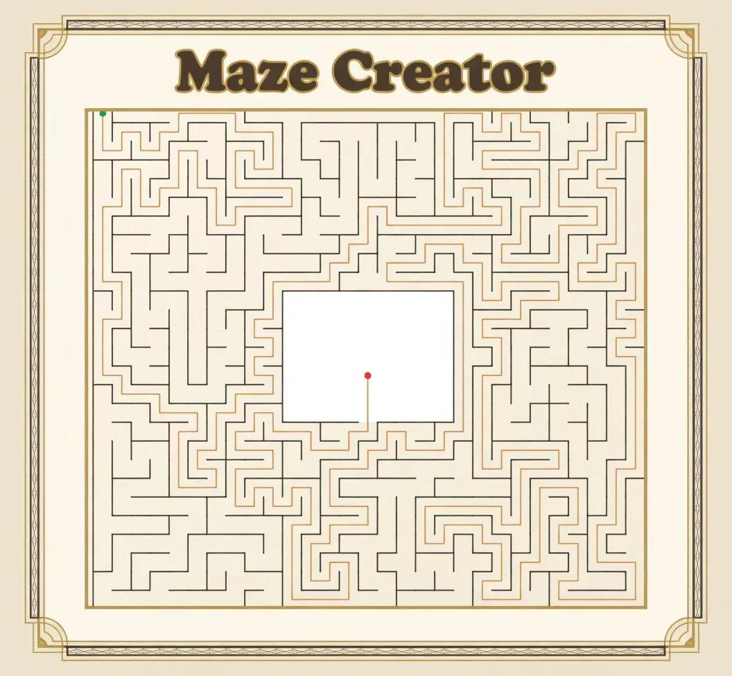 Design custom rectangular, circular, and triangular mazes with interactive editing tools — right in your browser