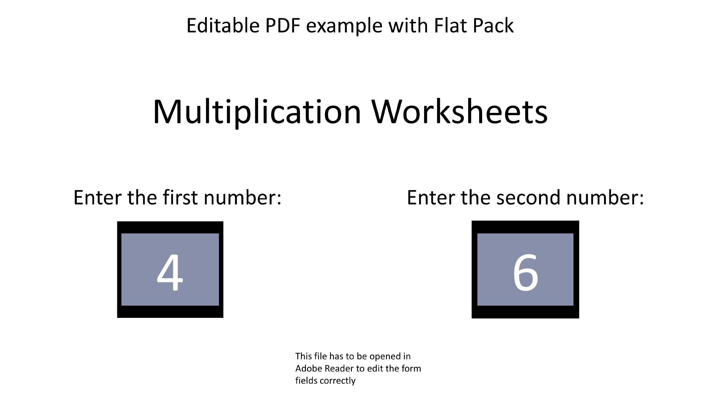 Editable Multiplication PDF