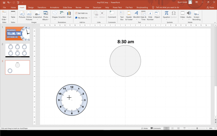 Draw time answers on individual clocks